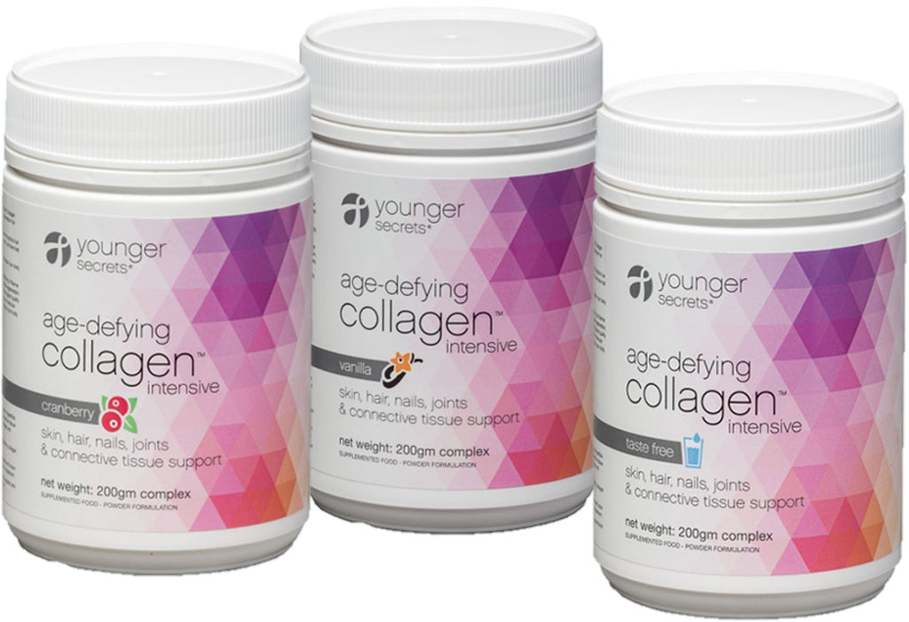 age-defying collagen™ intensive value pack (Matcha, Vanilla, Cranberry or Taste Free) - 3 months supply