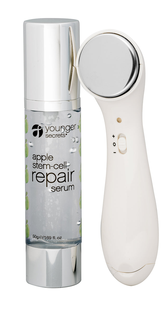 apple stem-cell serum and micro-current facial massager