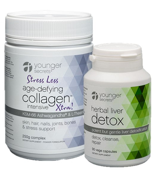 age-defying collagen™ intensive xtra! detox pack (choose body fit, gut fit, turmeric, supa-greens, Stress Less or Kombucha)